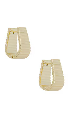 Roxanne Assoulin Ribbed Earrings in Shiny Gold from Revolve.com | Revolve Clothing (Global)