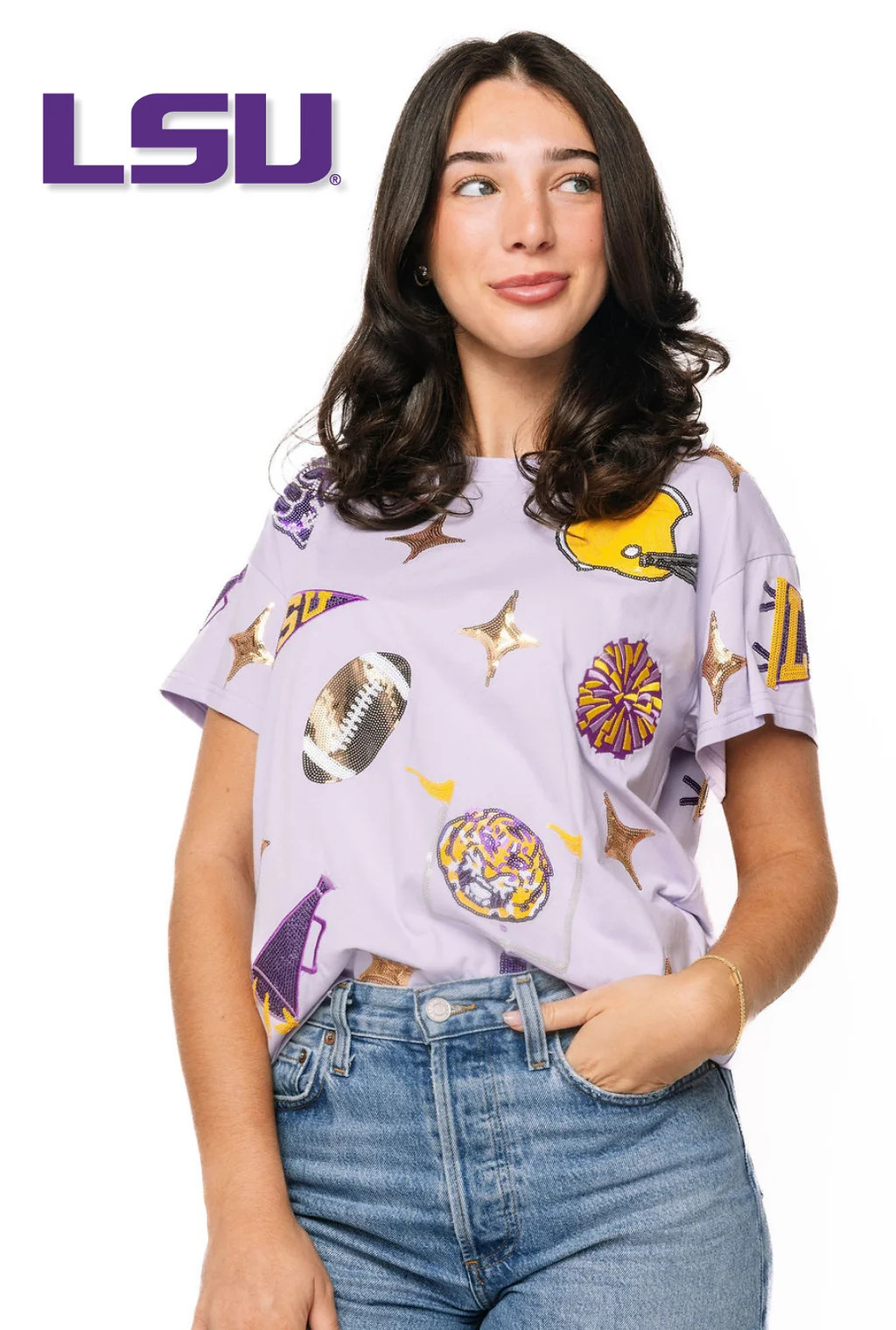 Licensed LSU Sparkle Gameday Icon Tee | Queen of Sparkles
