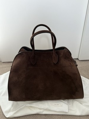 The Row Soft Margaux Bag 15 Brown Suede | eBay UK