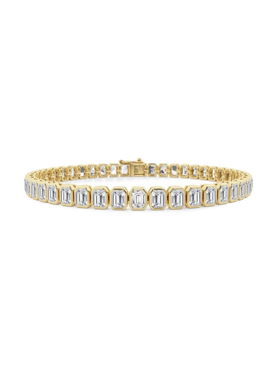 Shop Saks Fifth Avenue Collection 14K Yellow Gold &amp; 7.50 TCW Bezel-Set Diamond Bracelet | Sak... | Saks Fifth Avenue
