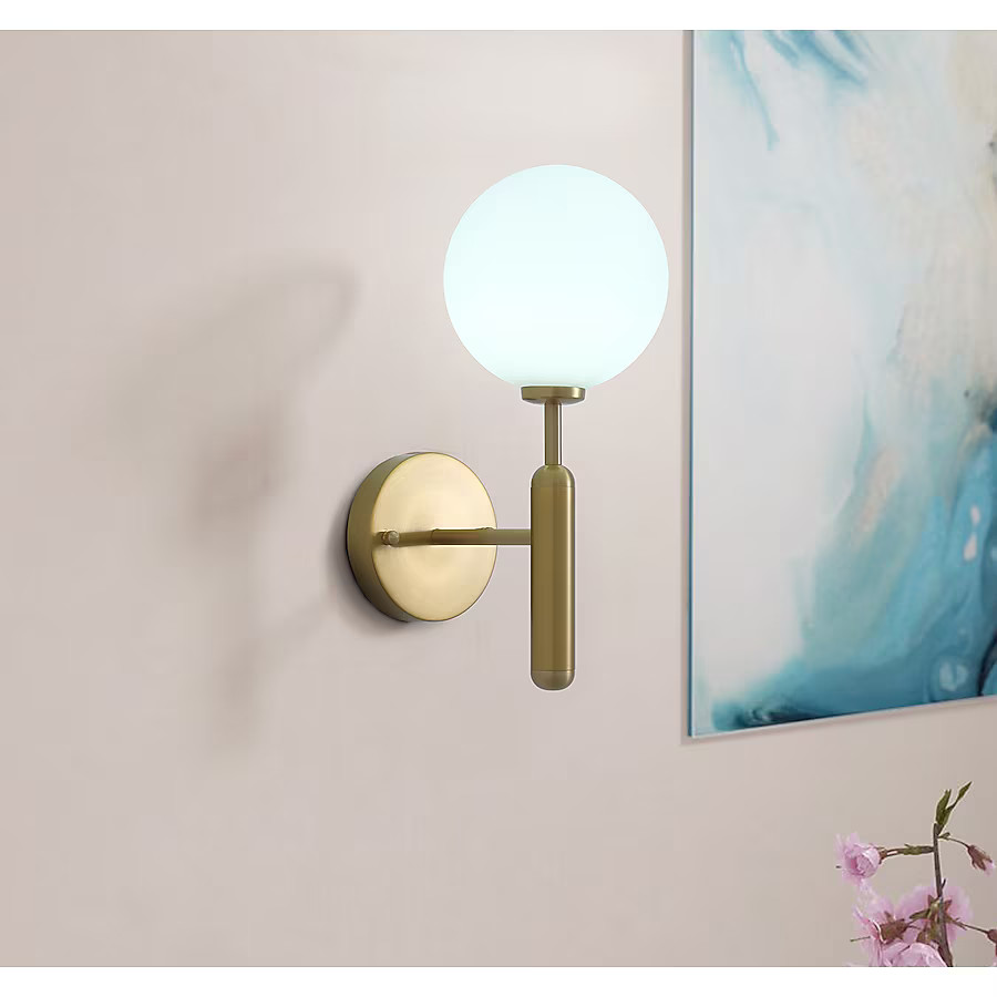 Aiwen 5.9-in W 1-Light Gold Modern/Contemporary LED Wall Sconce ENERGY STAR | Lowe's