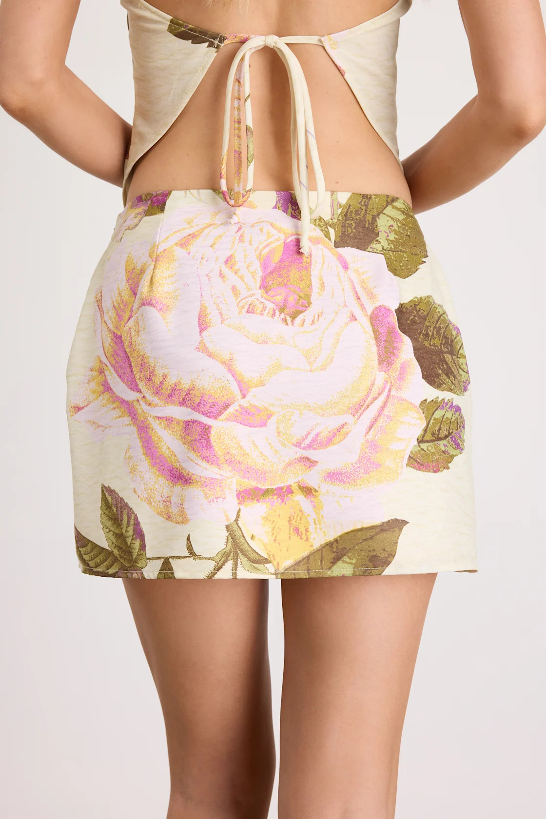 Dawson Light Yellow Floral Satin Mini Skirt | Lulus