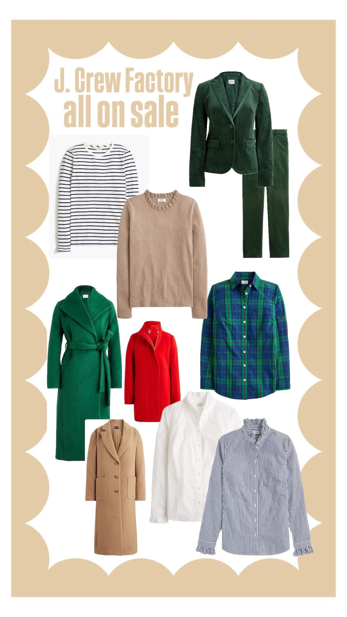 Some of my favorite @jcrewfactory pieces, all on sale! Bought the Velvet suit last year and looooovvee!! And several colors of the best ruffle trim blouses! 

#LTKWorkwear #LTKCyberWeek #LTKOver40