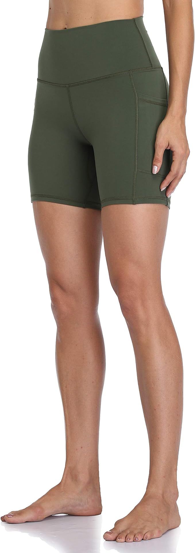 Colorfulkoala Women's High Waisted Biker Shorts with Pockets 6" Inseam Workout & Yoga Tights | Amazon (US)