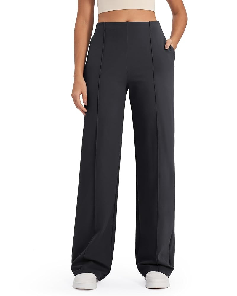 G4Free Wide Leg Pants for Women High Waisted Yoga Pants with Pockets Stretch Casual Lounge Pants | Amazon (US)