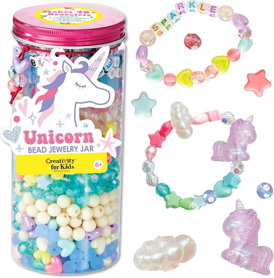 Creativity for Kids Unicorn Bead Jewelry Jar - Create 40+ DIY Friendship and Unicorn Bracelets fo... | Amazon (US)