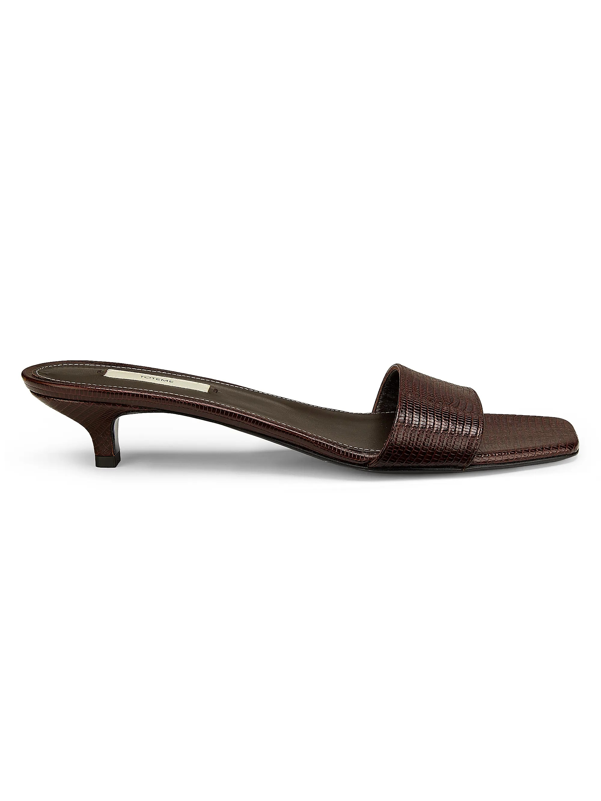 Toteme Slim 35MM Lizard-Embossed Leather Mules | Saks Fifth Avenue | Saks Fifth Avenue