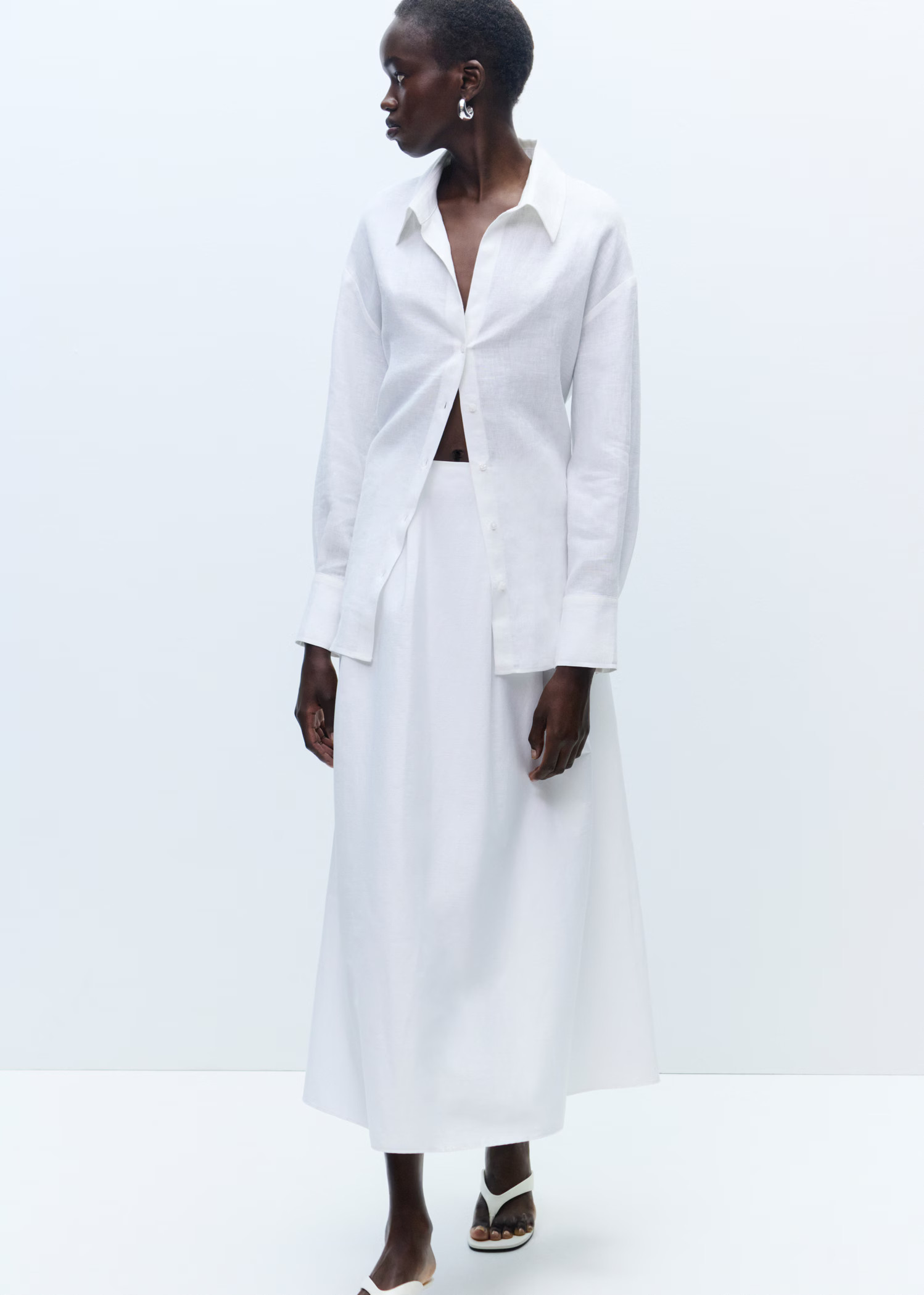 Long flared skirt | MANGO (UK)