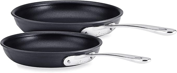 All-Clad HA1 Hard Anodized Nonstick Fry Pan Set 2 Piece, 8, 10 Inch Induction Oven Broiler Safe 5... | Amazon (US)