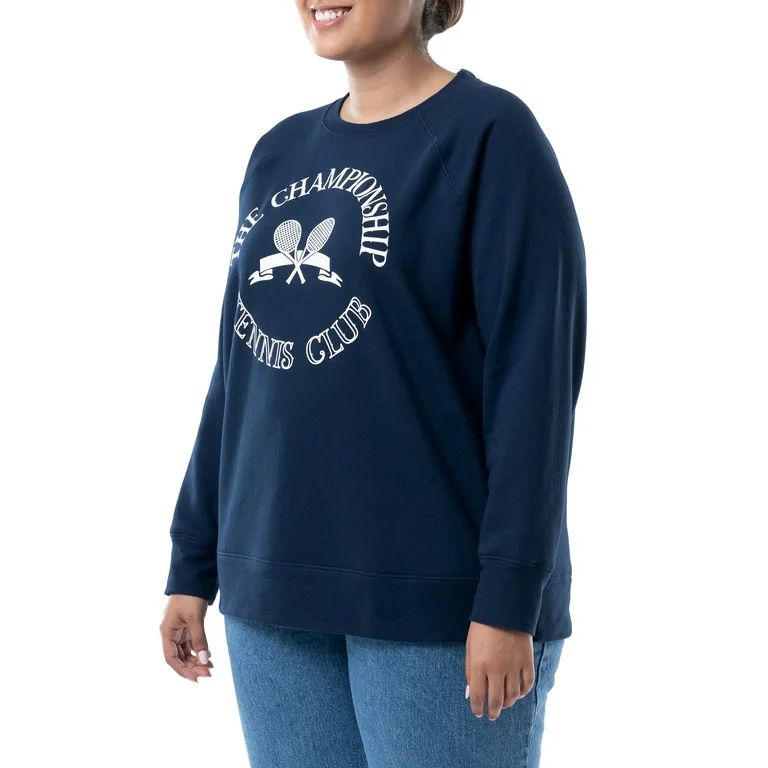 Athletic Works Women's Plus Relaxed Fit Long Sleeve Graphic Sweatshirt | Walmart (US)