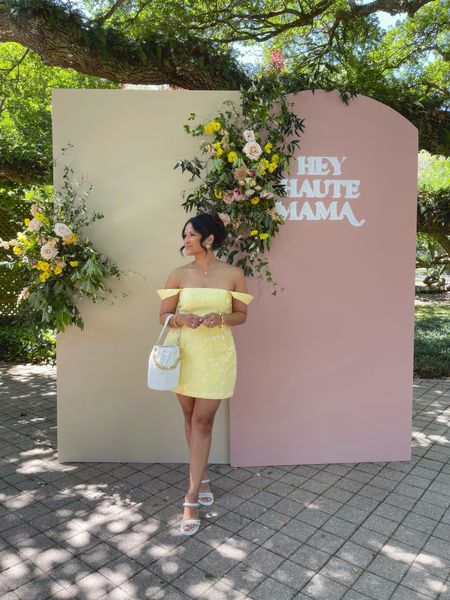 Obsessed with this yellow dress that I wore for my event yesterday because it’s actually a romper so there are shorts underneath. It’s sweet and elegant all in one! #romper #yellowdress #springdress #bucketbag #whiteheels #dolcevita 

#LTKSeasonal #LTKwedding #LTKitbag