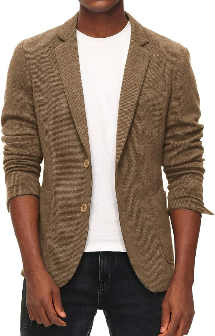 PJ PAUL JONES Men's Casual Knit Blazer Suit Jackets Two Button Lightweight Unlined Sport Coat | Amazon (US)