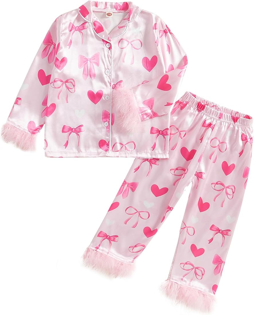 Twopumpkin Toddler Girl Boy Halloween Satin Silk Pajamas Button Down 2 Piece Pajama Set Little Ki... | Amazon (US)