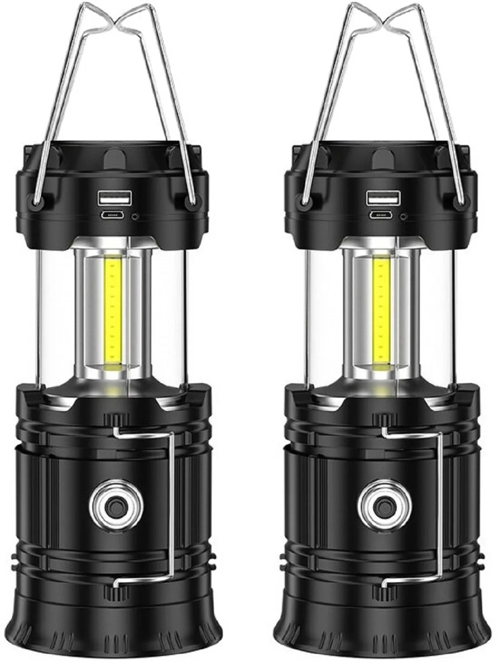 BEEPRINCESS 2 Pack LED Camping Lantern, USB Rechargeable and Battery Powered 2-in-1 LED Lanterns,... | Walmart (US)