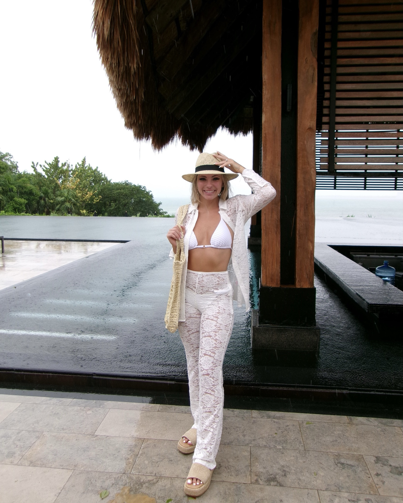 Loved this wedding week beach look! Perfect for the pool and beach this outfit was such a hit. All white lace is very bridal and looks really cute over your white bathing suit. #whitelace #bathingsuitcoverup #whitebikini #whitebathingsuit #beachoutfit #pooloutfit #weddingoutfit 

#LTKWedding