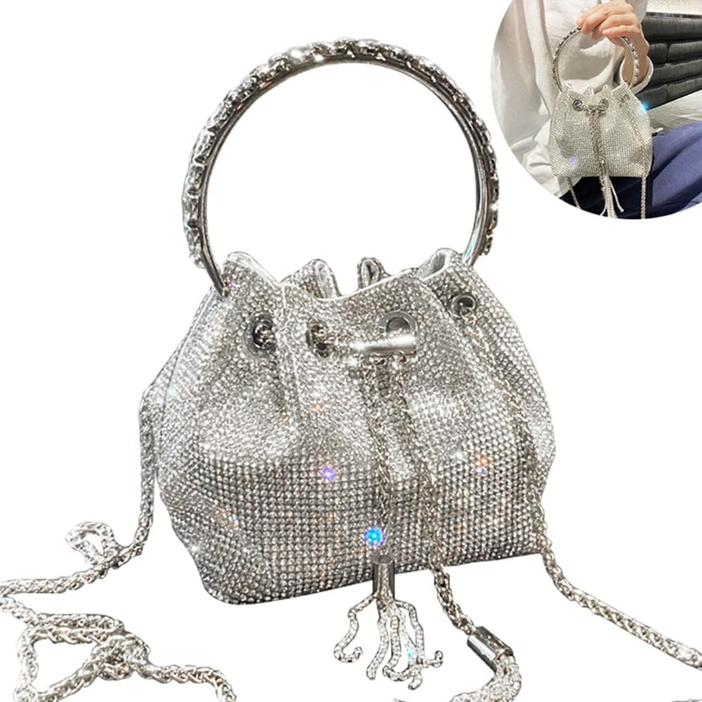 JHXZHAN Handmade Crystal Diamond Tote Bag Women Dinner Bag Party Club Wedding Shopping. | Amazon (US)