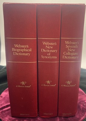 Vtg 1968 Webster’s Dictionary Set Biographical Synonyms Collegiate Red Sleeve | eBay US