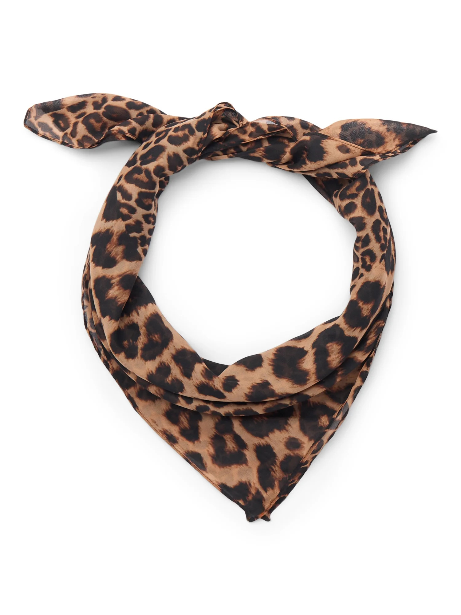 Time and Tru Women's 30 X 30 Printed Square Scarf, One Size, Brown Fawn - Walmart.com | Walmart (US)