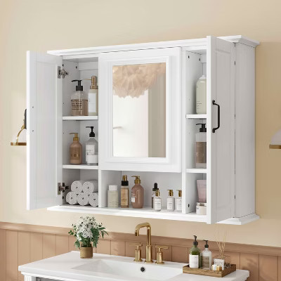 MAYEERTY 36'' Wall Mounted Medicine Cabinet, Modern Mirror Cabinet with 3 Doors, Bathroom Storage Cabinet(Not Include Bathroom Vanity) | Target