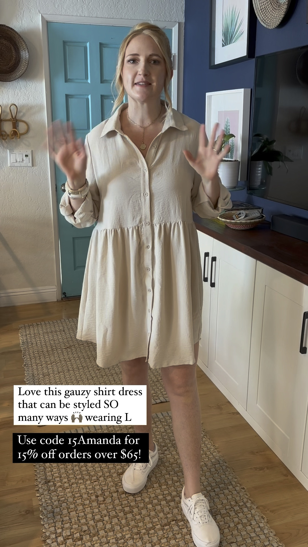 Causal shirt dress that goes with all the things!! So gauzy and flowy and cute 🧡 Functional buttons as well, wearing L at 150 lbs and 5’7!”

Cupshe haul, cupshe finds, cupshe fall, fall haul, fall dresses, shirt dress, buttondown dress, everyday dress, church dress, brunch dress, neutral dress, capsule wardrobe, casual dress

#LTKFindsUnder50 #LTKFindsUnder100 #LTKStyleTip
