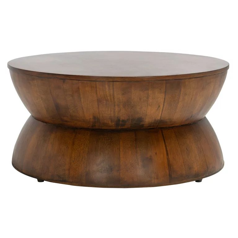 SAFAVIEH Alecto Rustic Wood Round Coffee Table, Brown | Walmart (US)