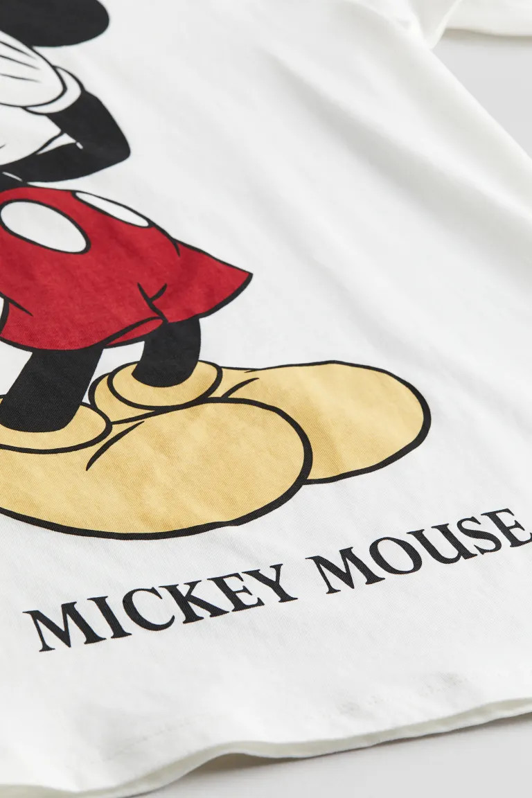 Oversized Printed T-shirt - White/Mickey Mouse - Kids | H&M US | H&M (US + CA)
