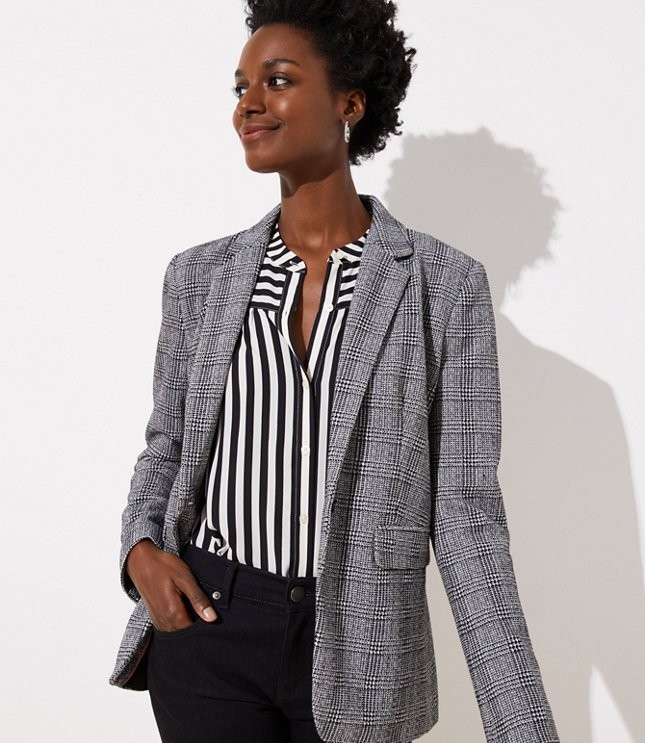 Plaid Knit Blazer | LOFT | LOFT