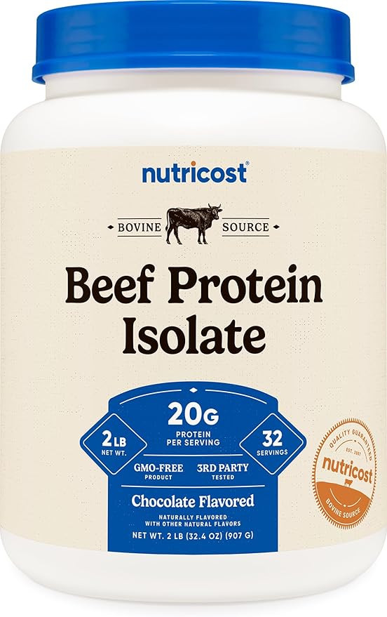 Nutricost Beef Protein Isolate Powder Chocolate (2 Pounds) - 20 Grams Protein Per Serving, GMO-Fr... | Amazon (US)