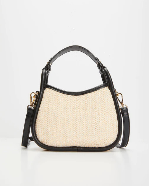 Montauk Woven Handbag - Natural/Black | VICI