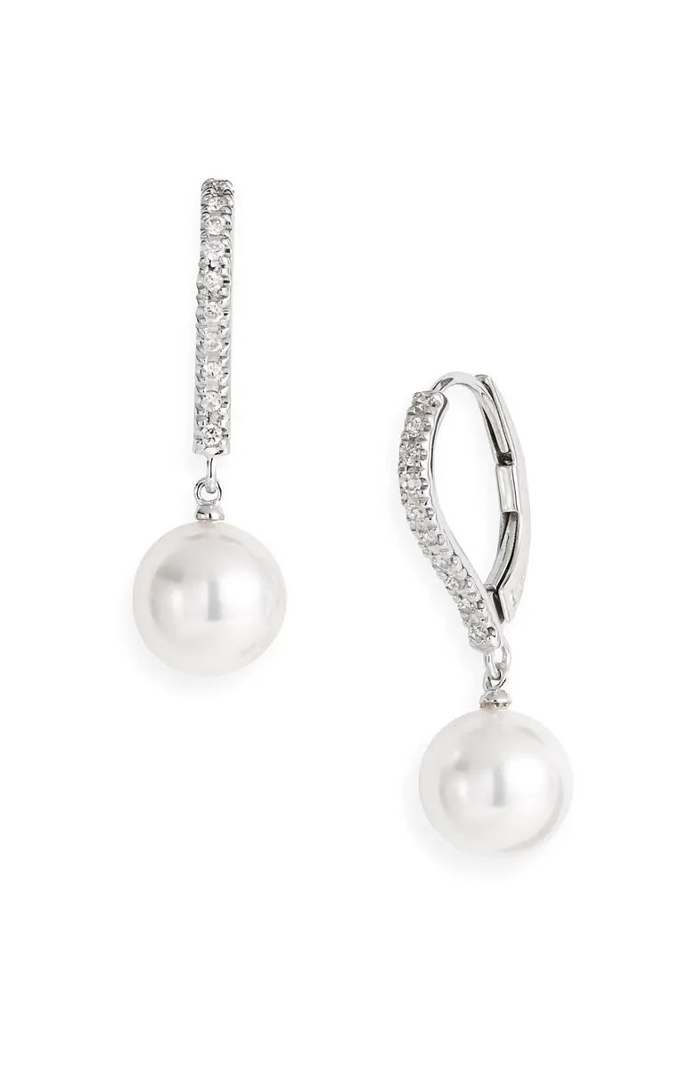 Diamond & Akoya Cultured Pearl Earrings | Nordstrom