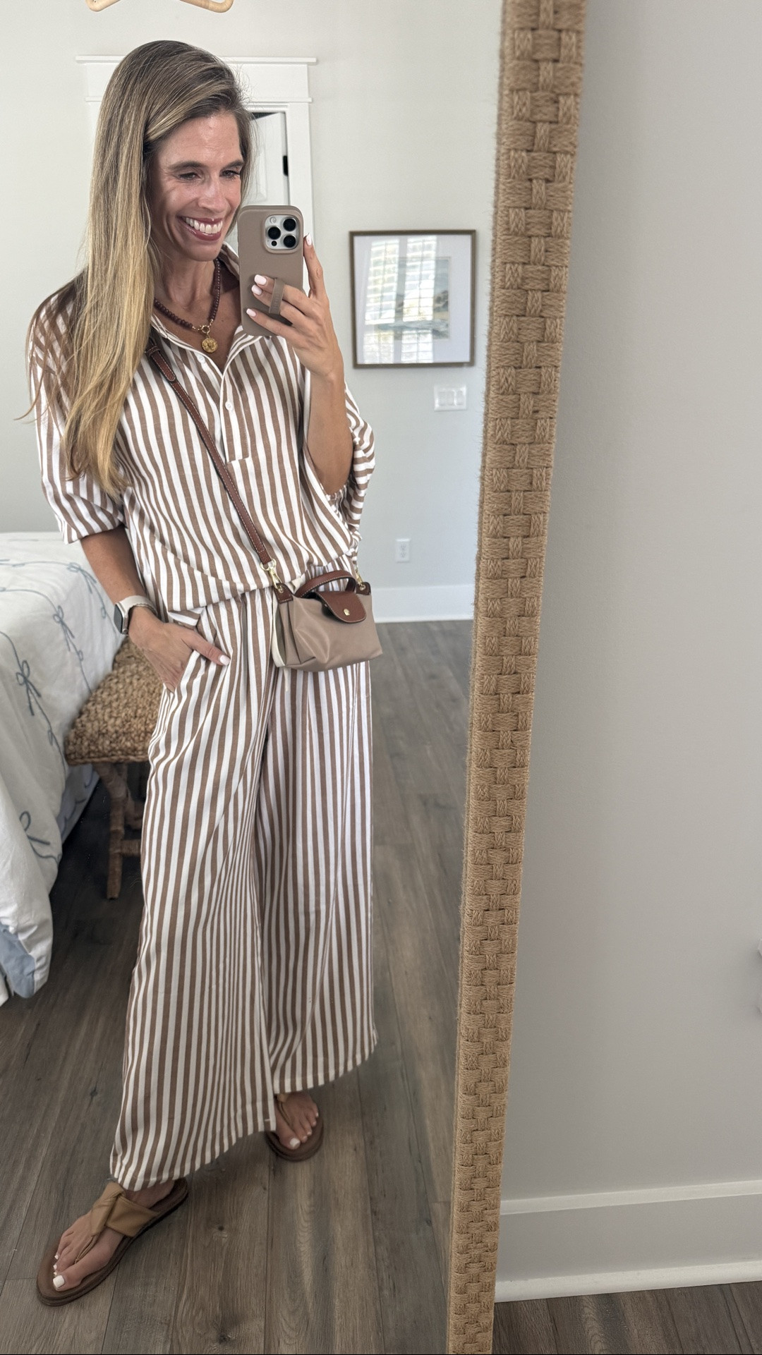Amazon set can be dressed up or down, the perfect small crossbody purse. Early fall set, comfortable sandals

#LTKootd #LTKmomlife #LTKOver40