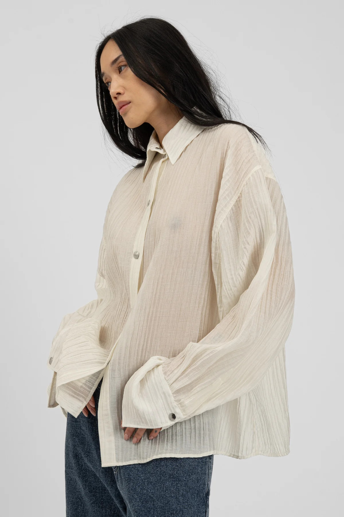 EDDO Shirt Buttercream | black palms