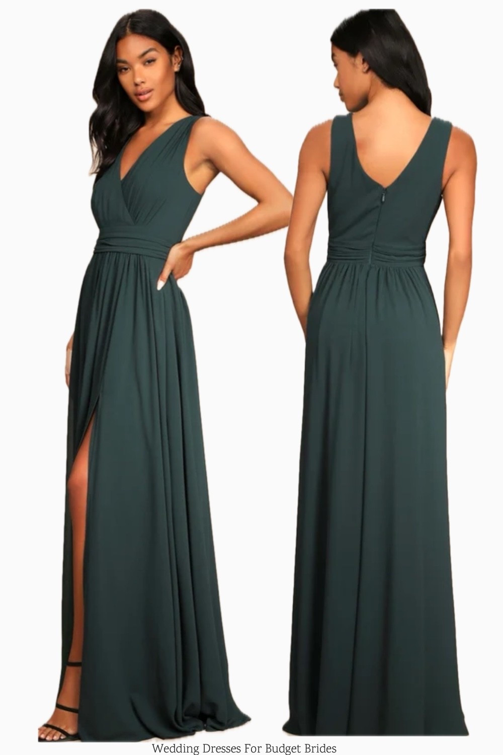Long wedding guest dress in green from Lulus. 

#LTKWedding #LTKSeasonal #LTKParties