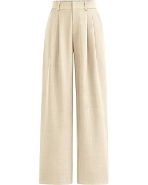 PRETTYGARDEN Women's Summer Work Pants Elastic High Waisted Straight Leg Business Casual Dressy T... | Amazon (US)