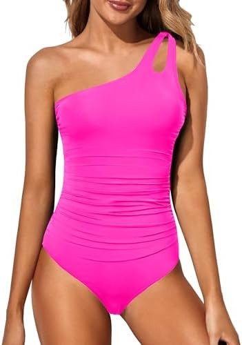 Holipick One Shoulder One Piece Swimsuit for Women Tummy Control Bathing Suits Modest Full Covera... | Amazon (US)