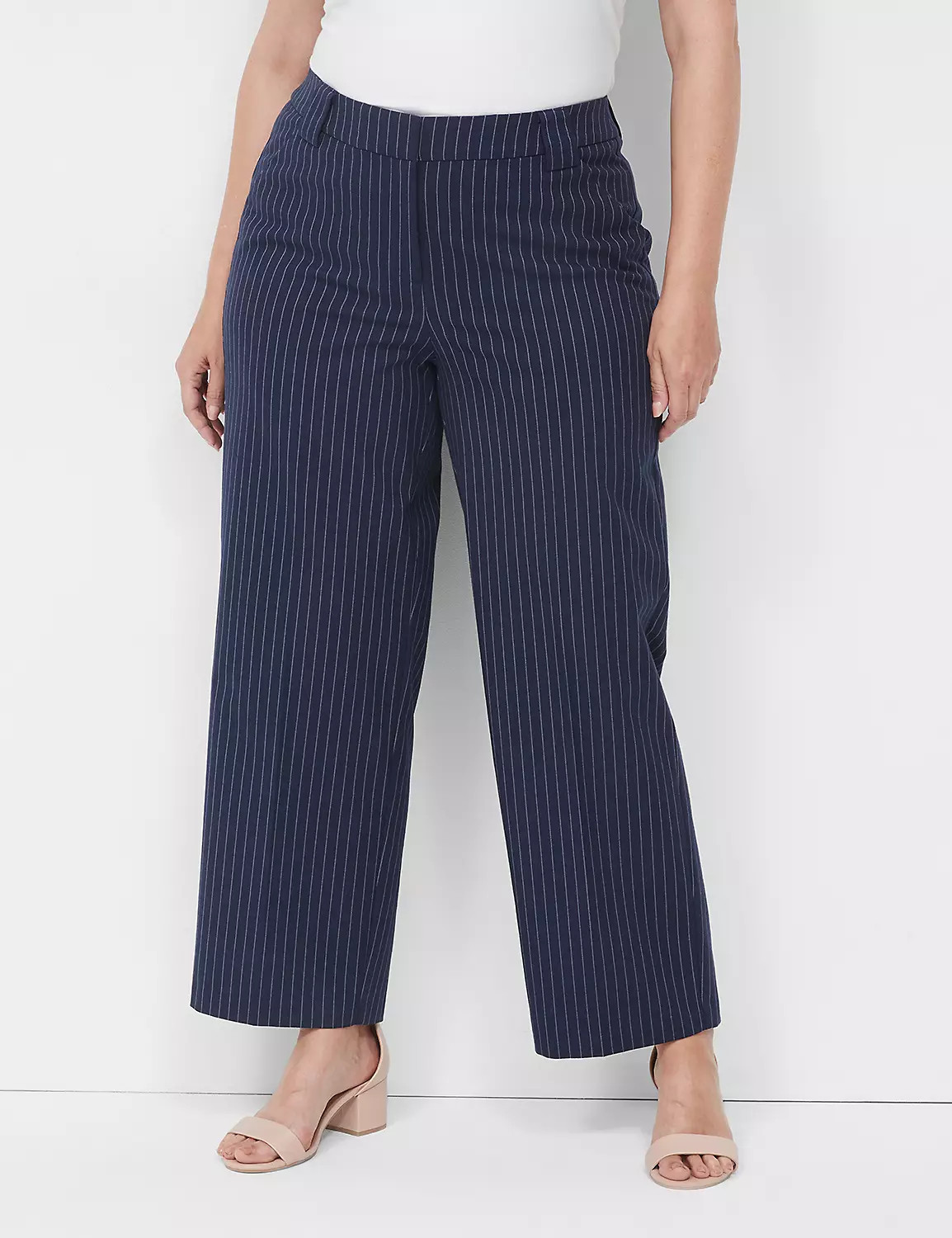 Pinstriped Modern Wide Ankle Pant | LaneBryant | Lane Bryant (US)