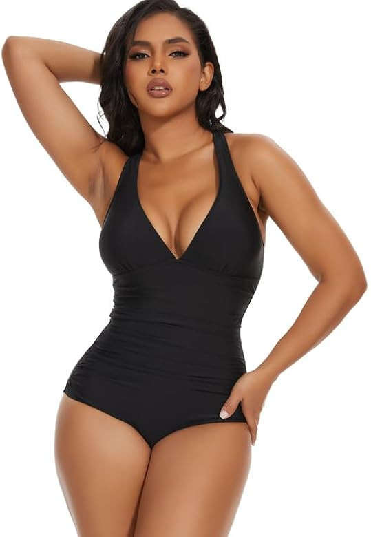 SHAPERIN Women's One Piece Swimsuits Tummy Control High Waisted Bathing Suits Padded Push Up Shap... | Amazon (US)