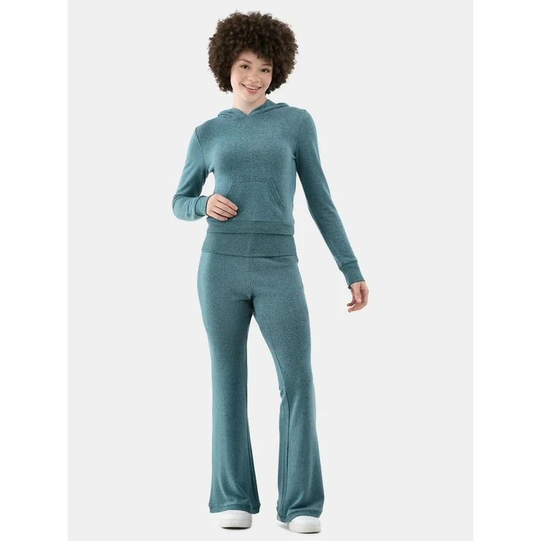 No Boundaries Hacci Knit Hoodie and Pants Set, 2-Piece, Women’s | Walmart (US)