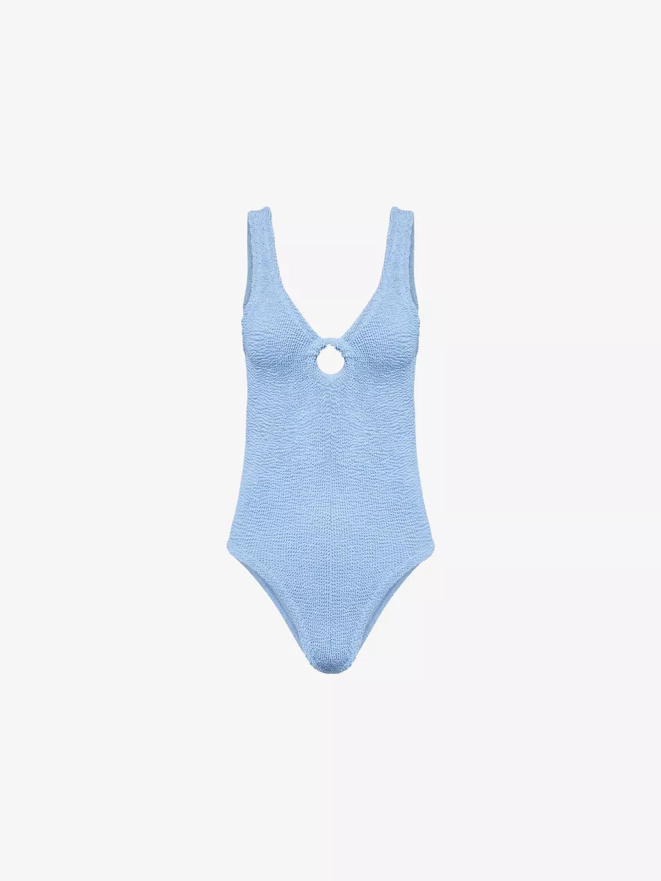 Celine Fabric Hoops Seersucker Swimsuit | Selfridges
