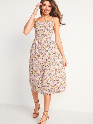 Smocked Fit & Flare Cami Midi Dress for Women | Old Navy (US)