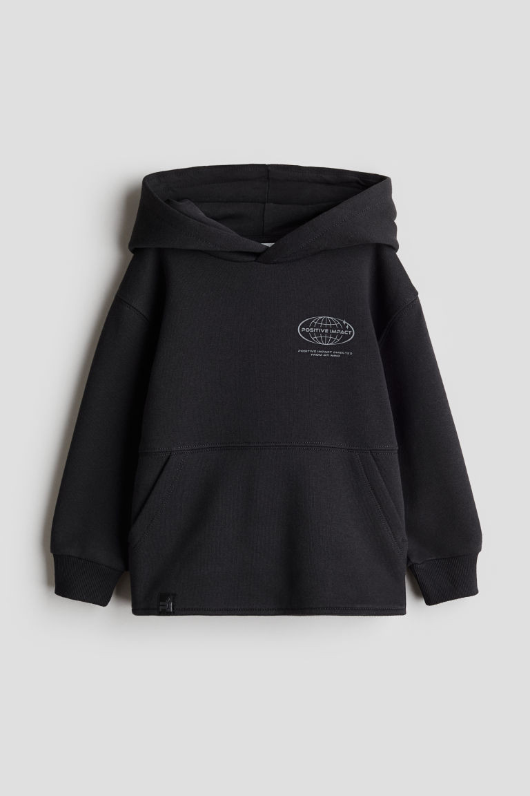 H & M - Printed Hoodie - Black | H&M (US + CA)