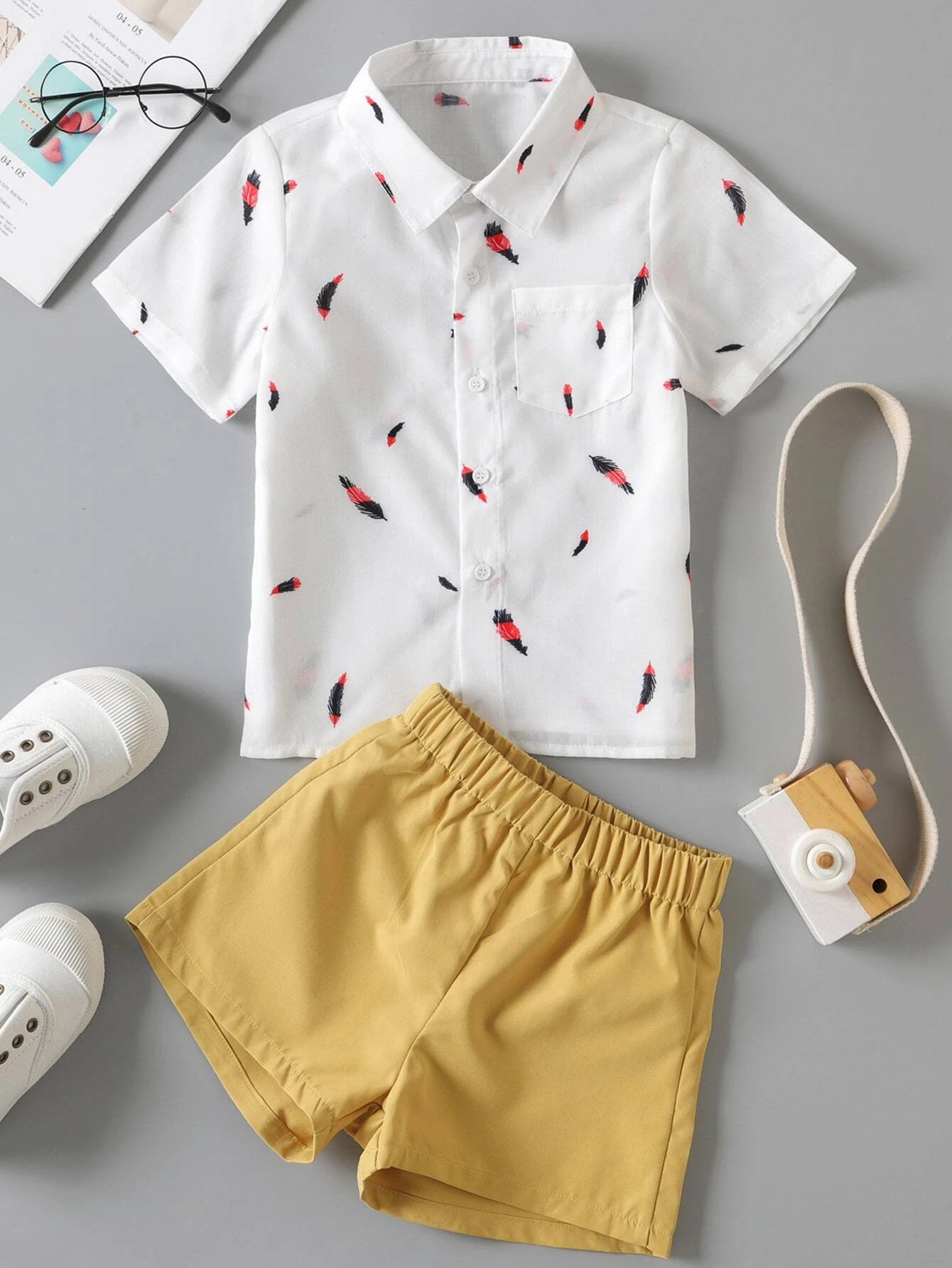 Toddler Boys Graphic Print Shirt & Shorts | SHEIN