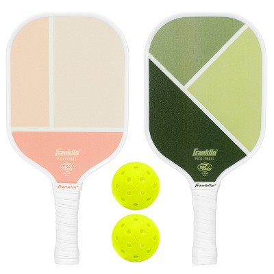 Franklin Sports 2 Player Poly Pro Pickleball Set with Balls - Pink/Green: Medium Flex, 4-1/4" Grip | Target