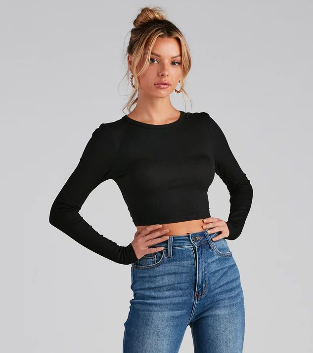 Go With It Ribbed Knit Crop Top | Windsor Stores