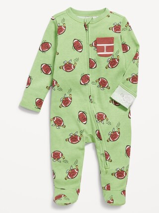 2-Way-Zip Sleep & Play Pocket Footed One-Piece for Baby | Old Navy (US)