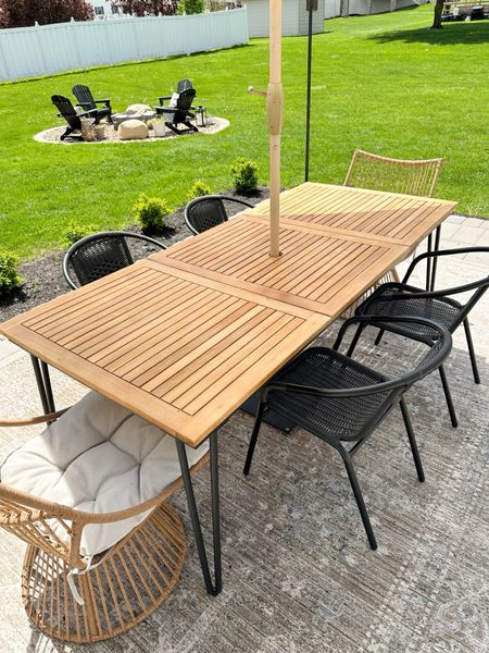 Outdoor seating arrangement for our patio — affordable table & chairs that hold up well in the summer weather! 



#LTKhome #LTKSeasonal #LTKstyletip