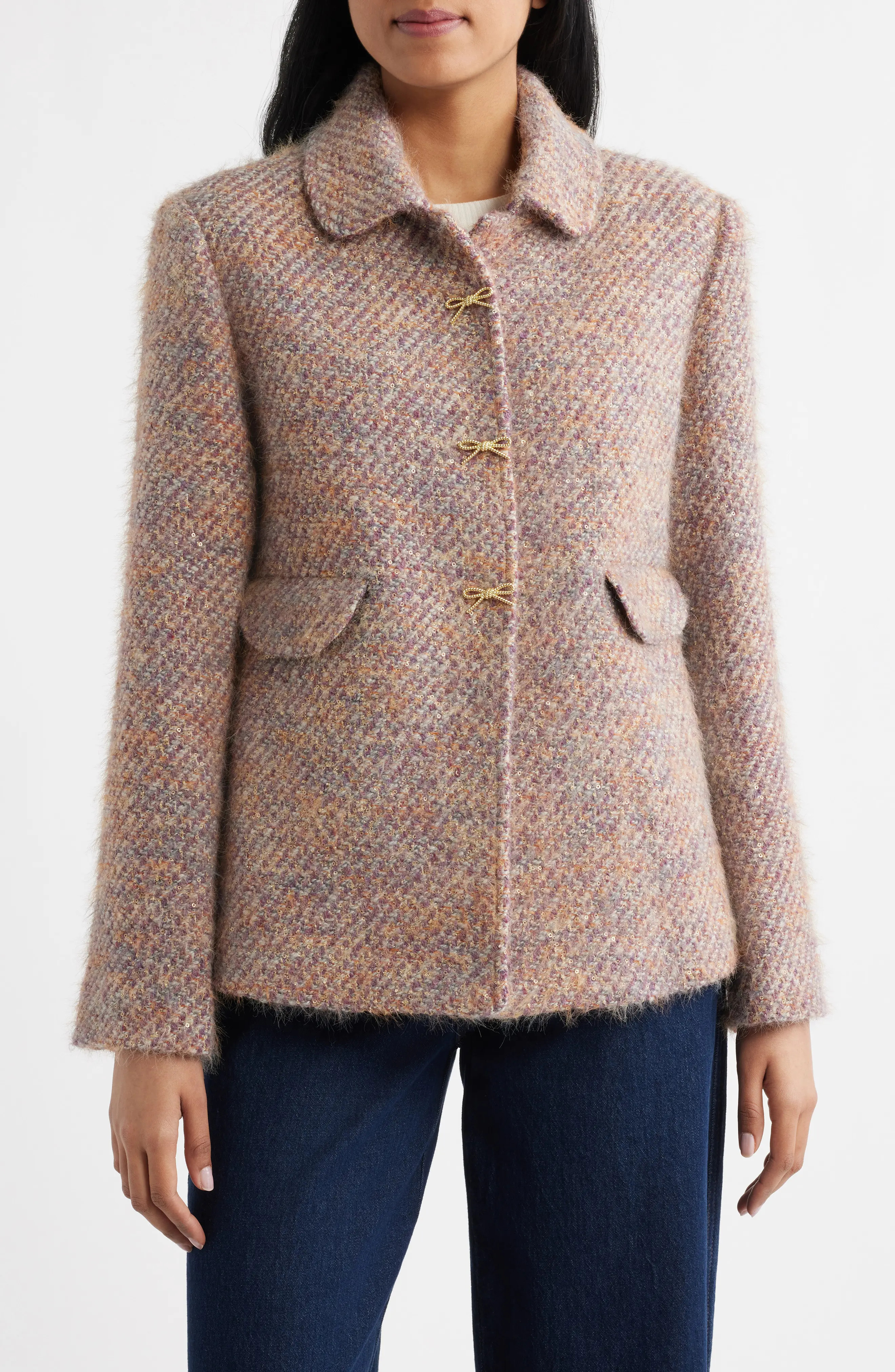 Sequin Tweed Swing Jacket (Women) | Nordstrom | Nordstrom