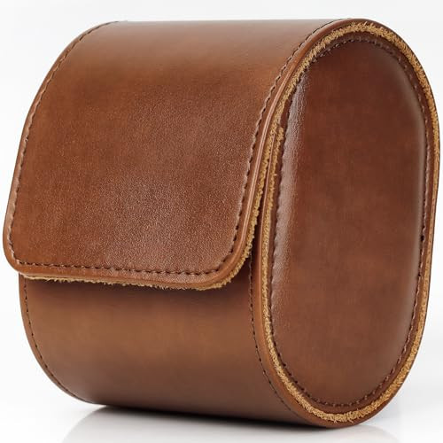 Dorisun Single Watch Travel Case - Watch Roll Travel Case for Men with Removable Pillow Holder, Watch Organiser Box for Christmas Anniversary Birthday(Brown) | Amazon (US)