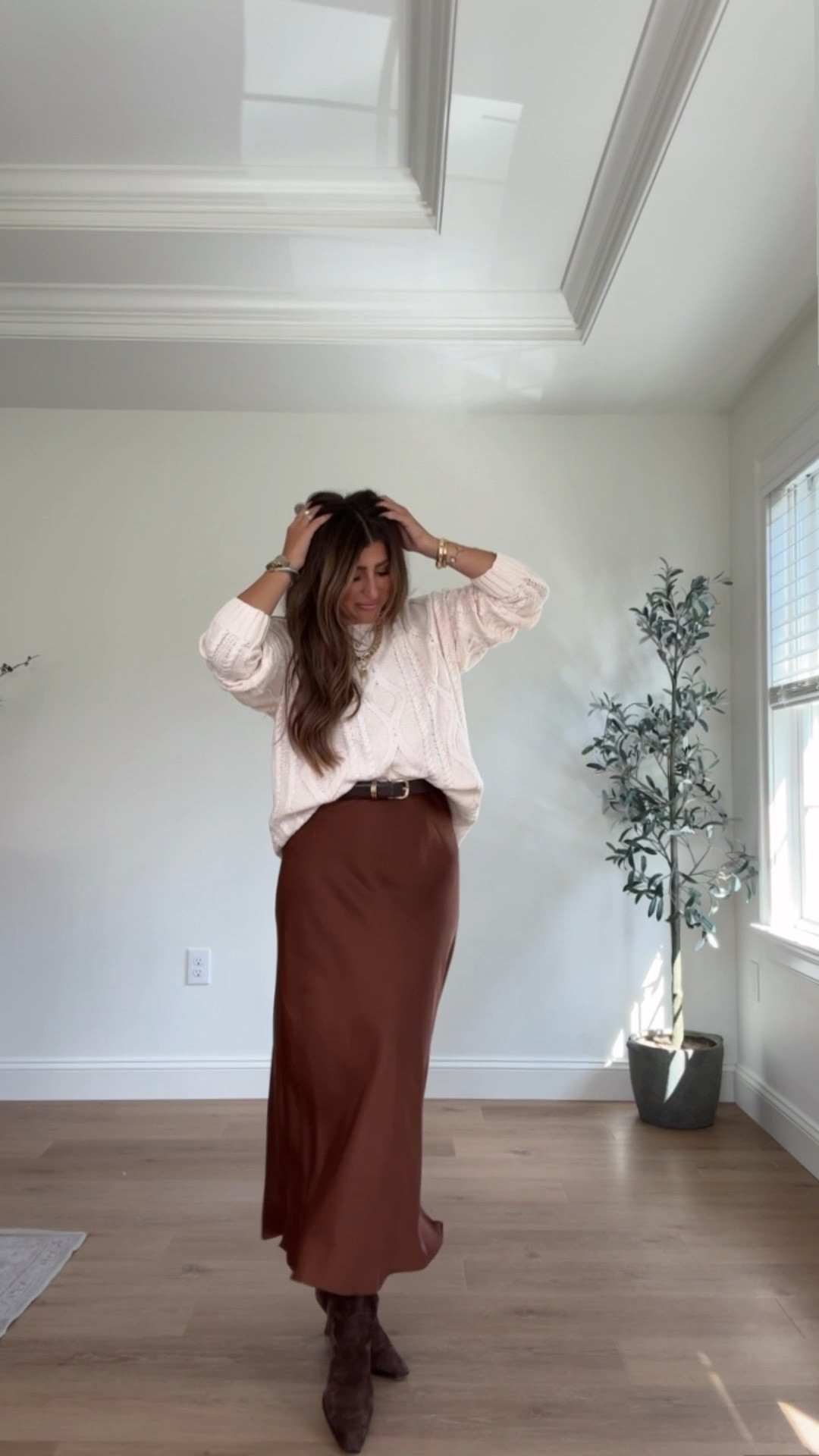 Silk slip skirt outfit for fall. Love this! Meds. 



#LTKFindsUnder50 #LTKStyleTip #LTKSaleAlert