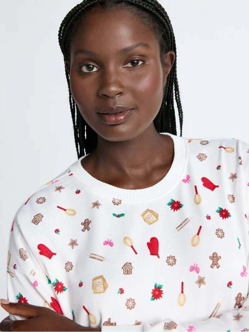 Joyspun Women's Cozy Lounge Collection Hacci Knit Long Sleeve Top and Joggers Pajama Set, Sizes X... | Walmart (US)